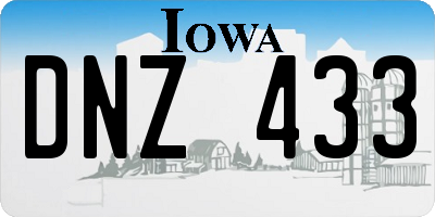 IA license plate DNZ433