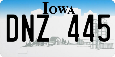 IA license plate DNZ445