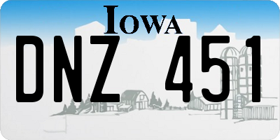 IA license plate DNZ451