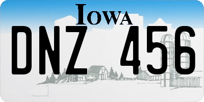 IA license plate DNZ456