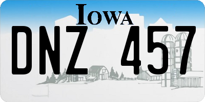 IA license plate DNZ457