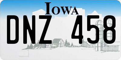 IA license plate DNZ458