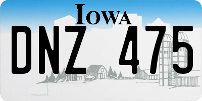 IA license plate DNZ475