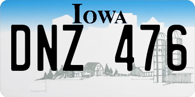 IA license plate DNZ476