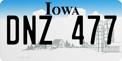 IA license plate DNZ477