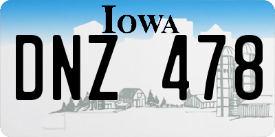 IA license plate DNZ478