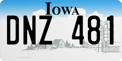 IA license plate DNZ481