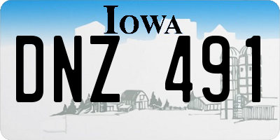 IA license plate DNZ491