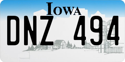 IA license plate DNZ494