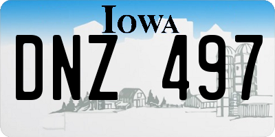 IA license plate DNZ497
