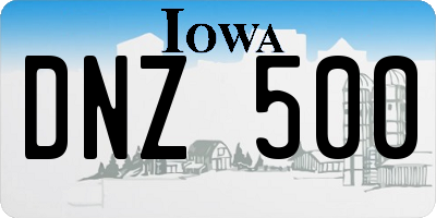 IA license plate DNZ500