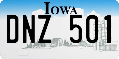 IA license plate DNZ501