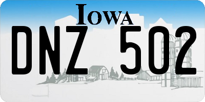 IA license plate DNZ502