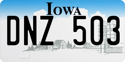 IA license plate DNZ503