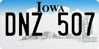 IA license plate DNZ507