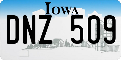 IA license plate DNZ509