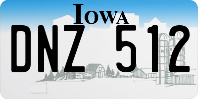 IA license plate DNZ512