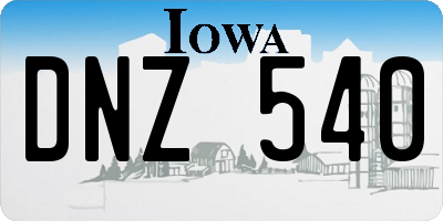 IA license plate DNZ540