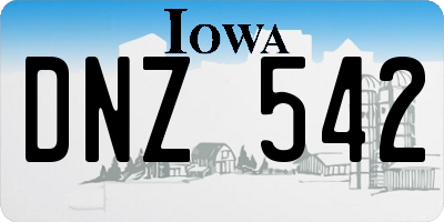 IA license plate DNZ542