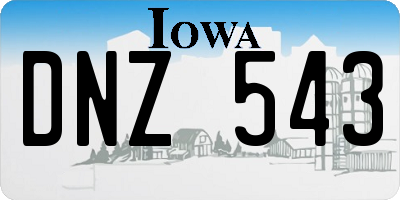 IA license plate DNZ543