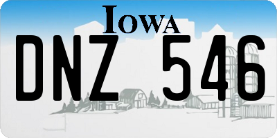 IA license plate DNZ546