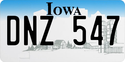 IA license plate DNZ547