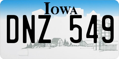 IA license plate DNZ549