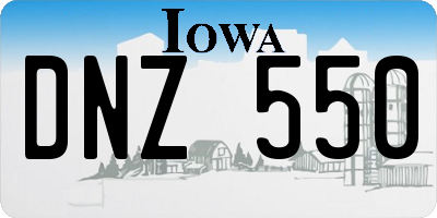 IA license plate DNZ550