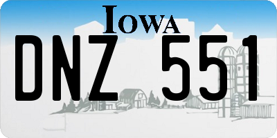 IA license plate DNZ551