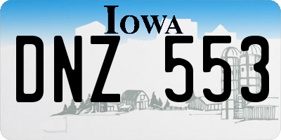 IA license plate DNZ553