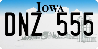 IA license plate DNZ555