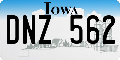 IA license plate DNZ562