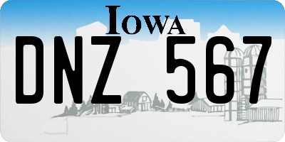 IA license plate DNZ567