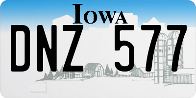 IA license plate DNZ577