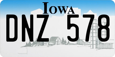 IA license plate DNZ578