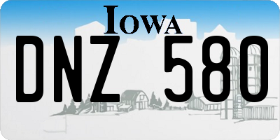 IA license plate DNZ580