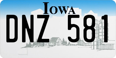 IA license plate DNZ581