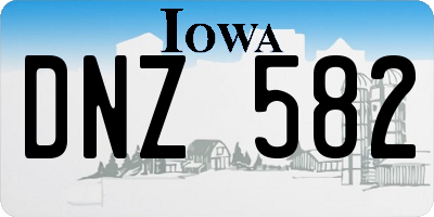 IA license plate DNZ582