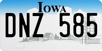IA license plate DNZ585