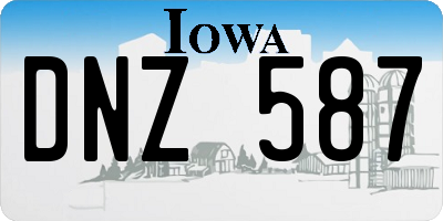 IA license plate DNZ587
