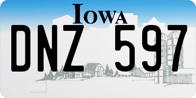 IA license plate DNZ597