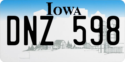 IA license plate DNZ598