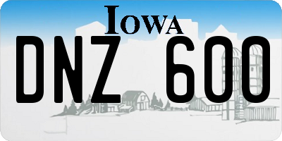 IA license plate DNZ600