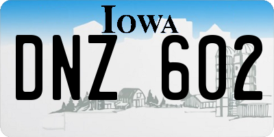 IA license plate DNZ602