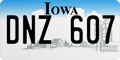 IA license plate DNZ607