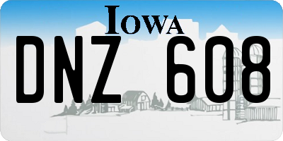 IA license plate DNZ608