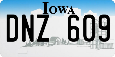 IA license plate DNZ609