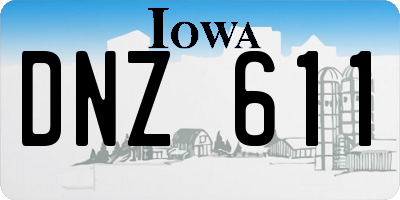 IA license plate DNZ611