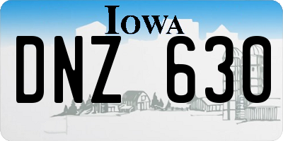 IA license plate DNZ630