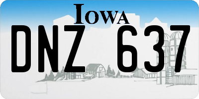 IA license plate DNZ637